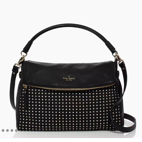 Kate Spade Cobble Hill Little Minka Dot Black Leather Convertible Crossbody Bag - Picture 2 of 14